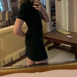 Tulle black dress with tiger eye buttons